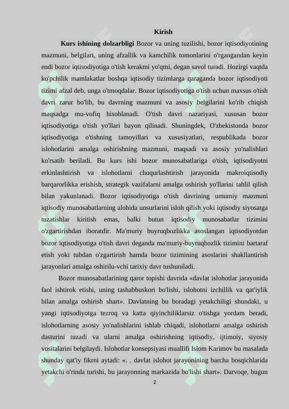 IQTISODIYOTDA BOZOR MUNOSABATLARINING QAROR TOPISHI VA RIVOJLANTIRISH 2