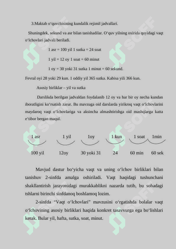 BOSHLANGICH SINFLARDA VAQT BIRLIKLARINI O’RGATISH 6