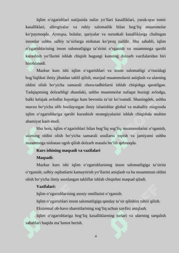 Iqlim o‘zgarishlari va ularning inson salomatligiga ta’siri 4