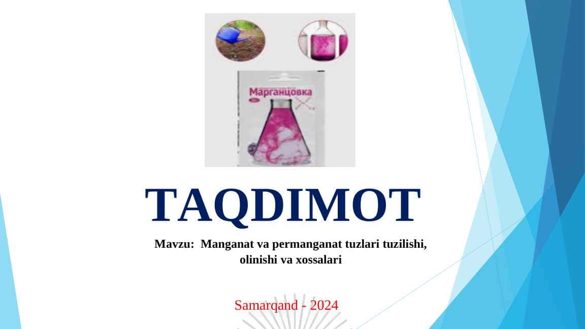 Manganat va permanganat tuzlari 1