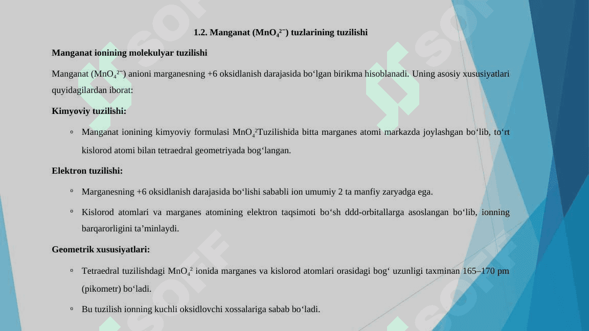 Manganat va permanganat tuzlari 6