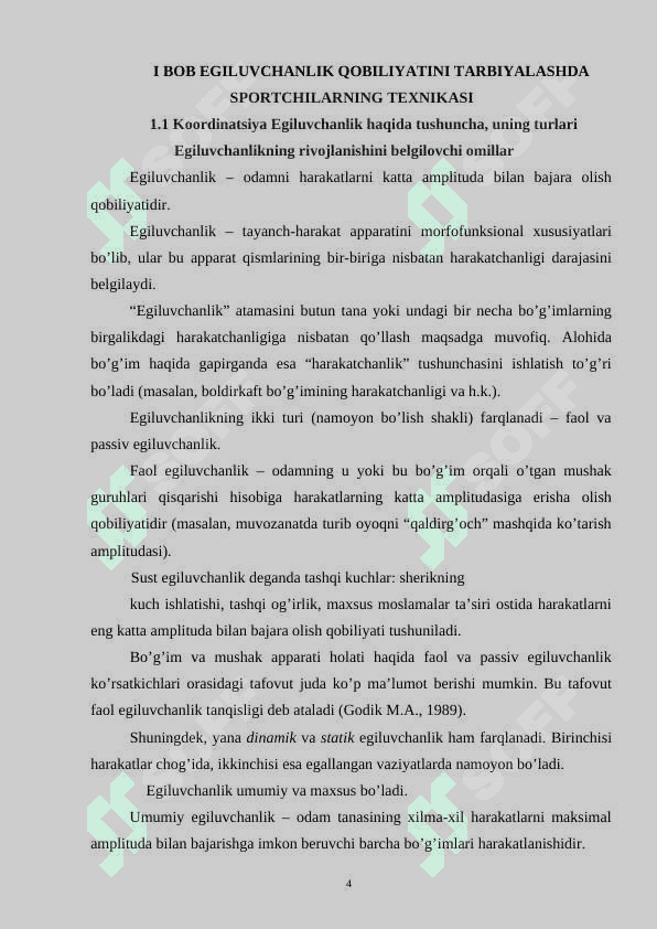 KOORDINATSIYA VA  EGILUVCHANLIK MASHQLARINING SPORTCHILARNING TEXNIKASIGA TA’SIRI 4