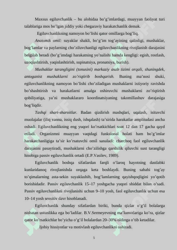 KOORDINATSIYA VA  EGILUVCHANLIK MASHQLARINING SPORTCHILARNING TEXNIKASIGA TA’SIRI 5