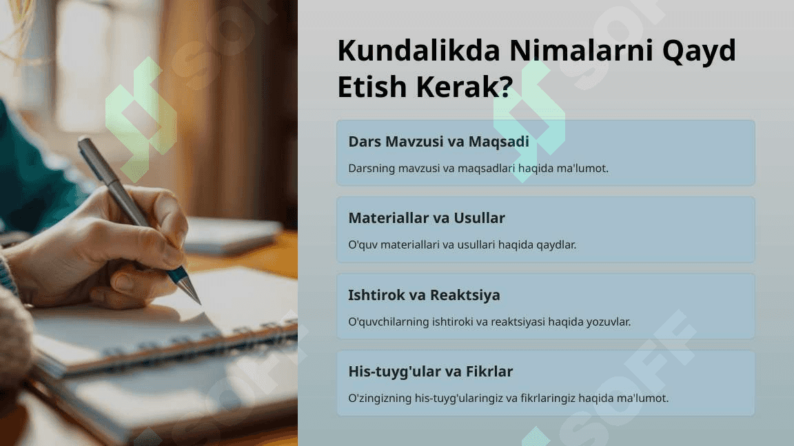 Chet tili oʻqituvchisi kundaligini yuritish 4