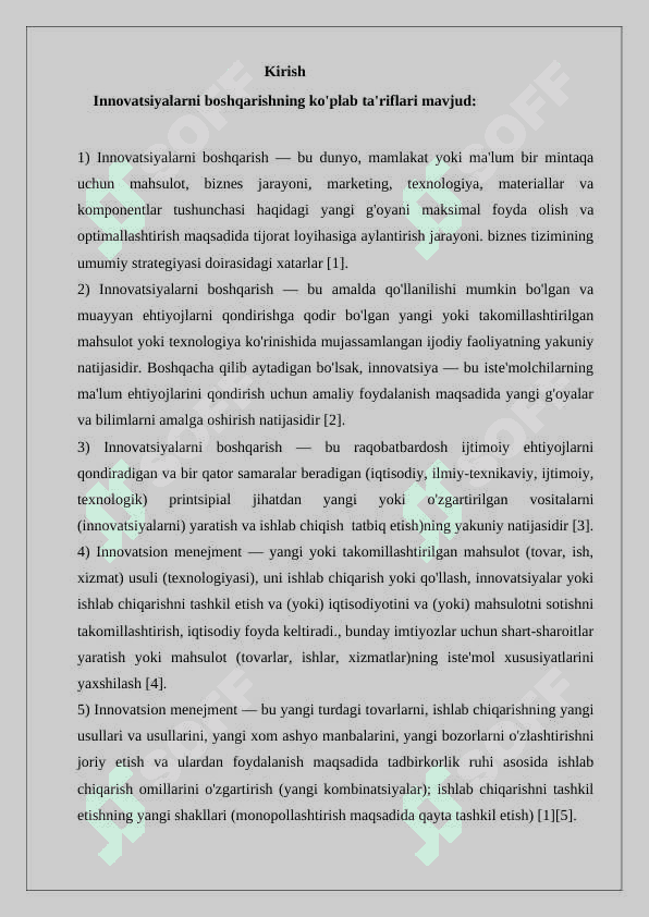 Xodimlarni innovatsion boshqarish.Korxonalardagi innovatsiyalar  moliya 2