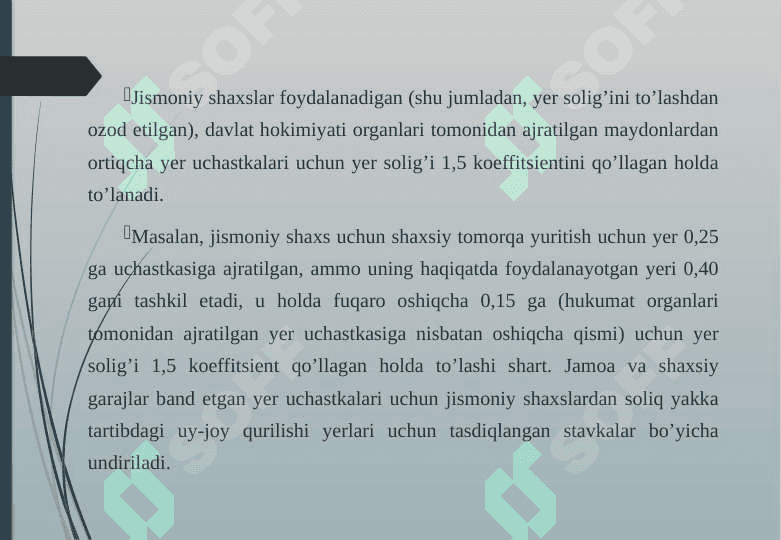 Yer qa’ridan foydalanganlik uchun soliq va uning stavkalarini belgilash mezonlari 3