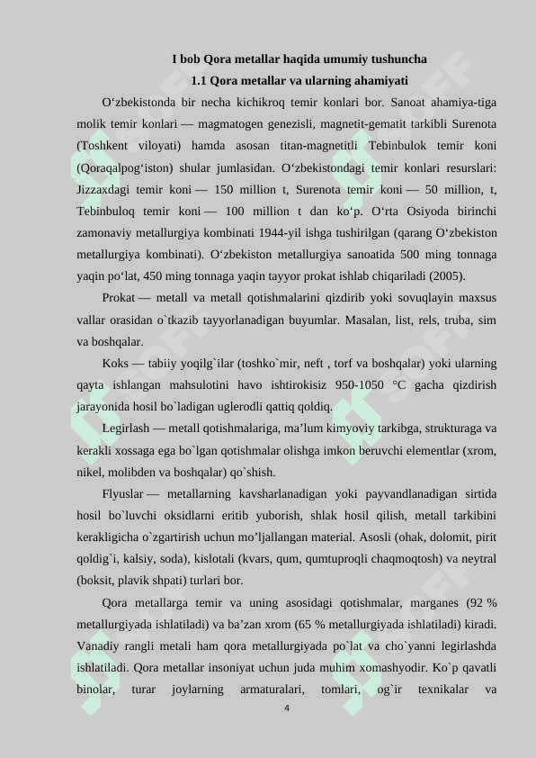 O‘quvchilarga qora metallar ularning turlari tarkibi va qo‘llanishi mavzusini o‘qitish metodikasi 4