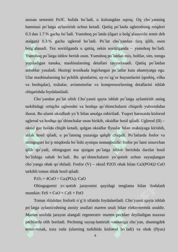 O‘quvchilarga qora metallar ularning turlari tarkibi va qo‘llanishi mavzusini o‘qitish metodikasi 6