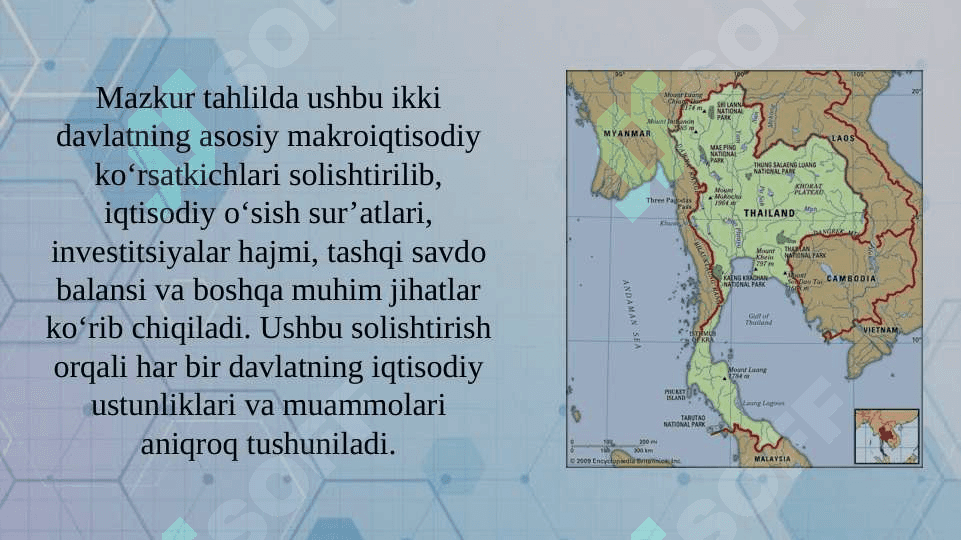 O‘zbekiston va Tailandning makroiqtisodiy ko‘rsatkichlarini solishtirish 3