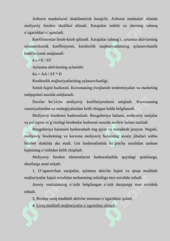 Moliyaviy hisobot elementlarini  tan olish. 7