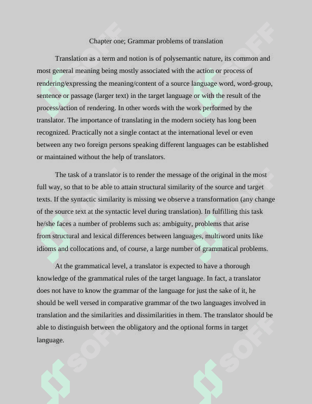 GRAMMATICAL PROBLEMS OF TRANSLATION 6