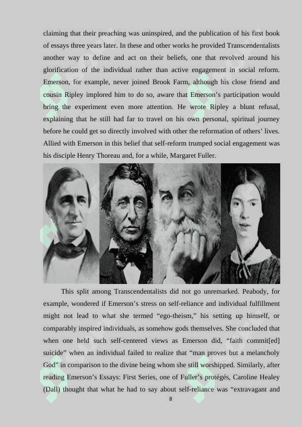 ABOLITIONISM AND TRANSCENDENTALISM IN AMERICAN LITERATURE 8