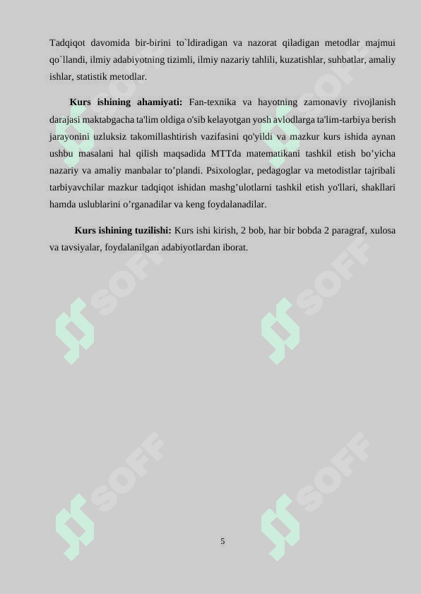 maktabgacha yoshdagi bolalarning son va sanoq bo‘yicha tasavvurlarini shakllantirish, hisoblash amallari bilan tanishtirish 5