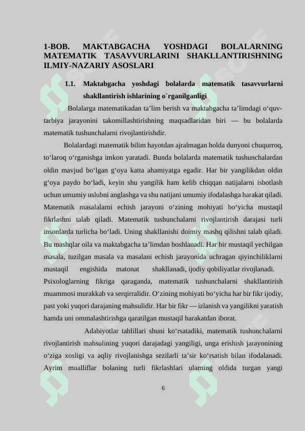 maktabgacha yoshdagi bolalarning miqdor, kattalik haqidagi tasavvurlarini tarkib toptirishning metod va usullari 6