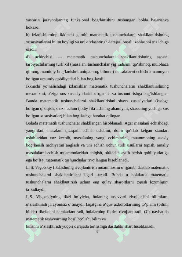 maktabgacha yoshdagi bolalarning miqdor, kattalik haqidagi tasavvurlarini tarkib toptirishning metod va usullari 8