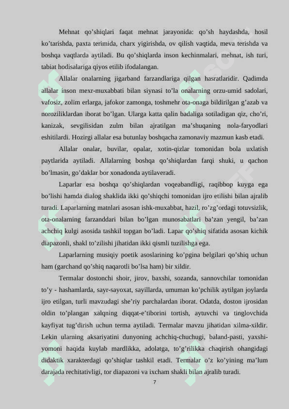 MAROSIM QO’SHIQLARI 7