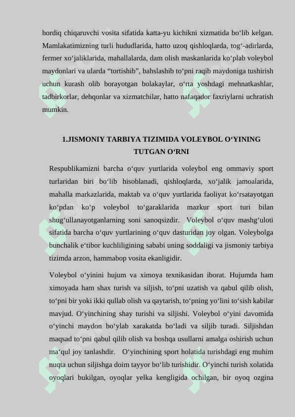 voleybol orqali oʻquvchilar harakat  potensiallarini rivojlantirish 4