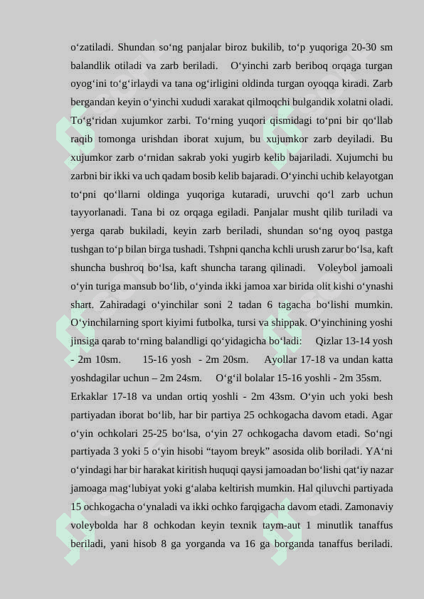 voleybol orqali oʻquvchilar harakat  potensiallarini rivojlantirish 7