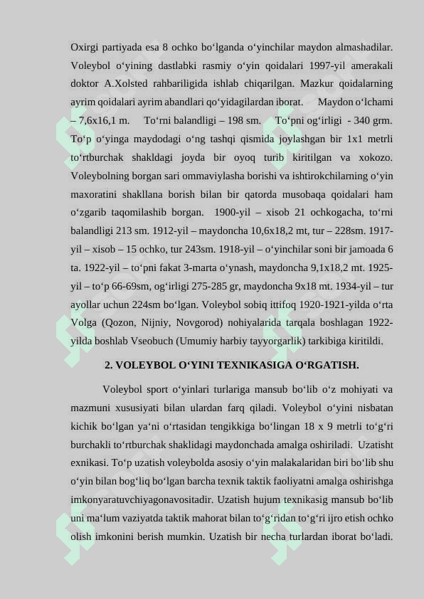 voleybol orqali oʻquvchilar harakat  potensiallarini rivojlantirish 8