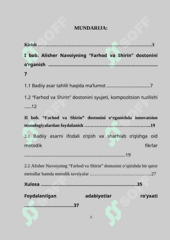 Alisher Navoiyning “Farhod va Shirin” dostonini multimedialar yordamida o’rganish 2