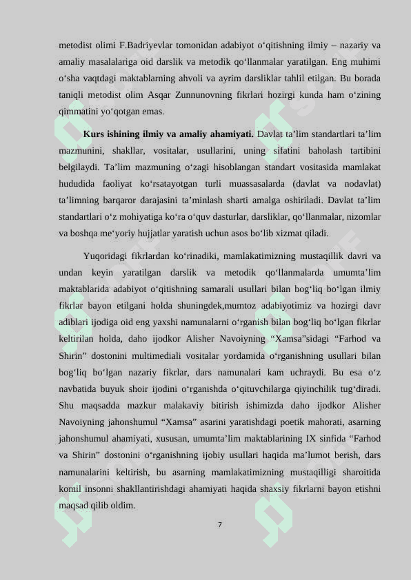 Alisher Navoiyning “Farhod va Shirin” dostonini multimedialar yordamida o’rganish 7