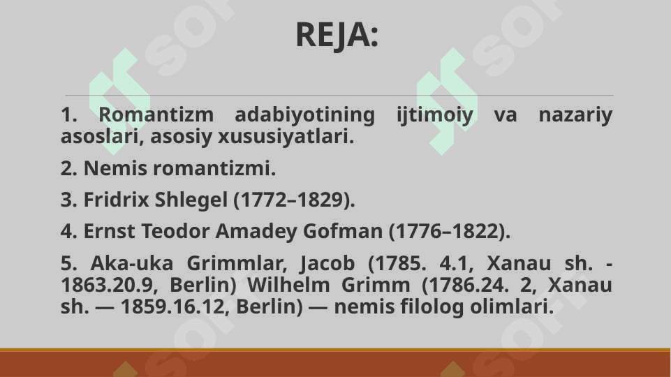 XVIII ASR G‘ARBIY YEVROPADA ROMANTIZM ADABIYOTI. NEMIS ROMANTIZM ADABIYOTI 2
