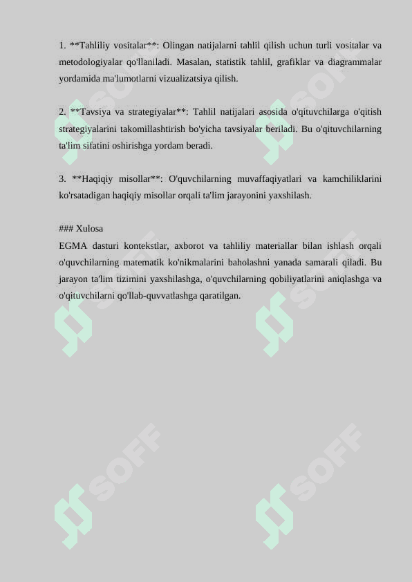 EGMA xalqaro baholash dasturida kontekstlar 2