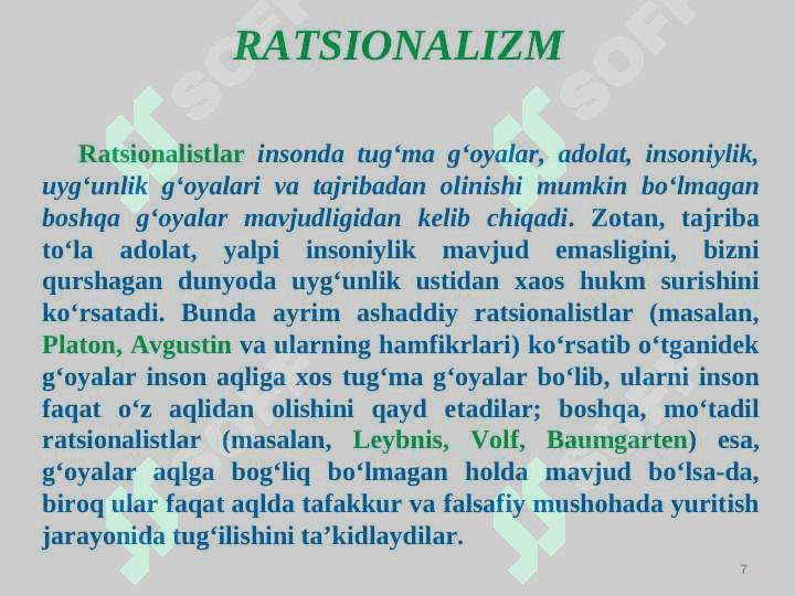 BILISH NAZARIYASINING ASOSIY MUAMMOLARI VA YO‘NALISHLARI 7