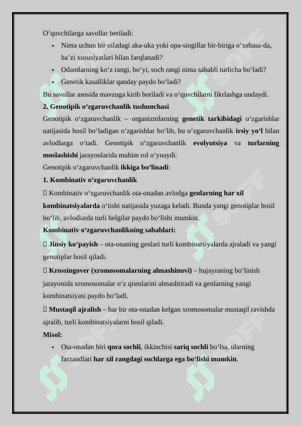 Genotipik o'zgaruvchanlik 3