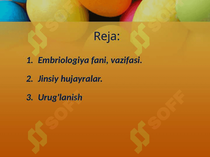 Embrional rivolanishning umumiy qonuniyatlarini 2