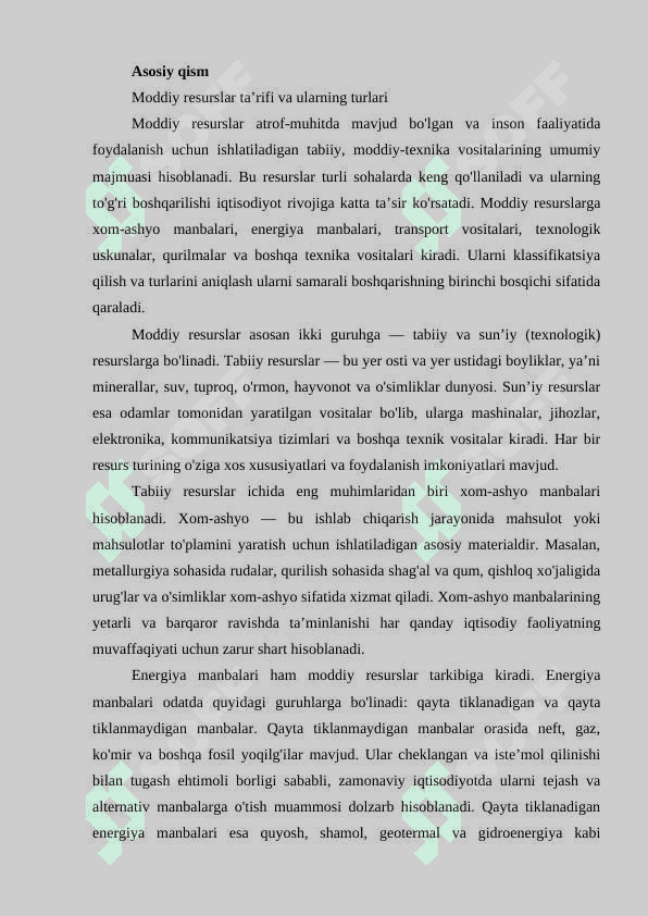 MODDIY RESURSLARDAN SAMARALI FOYDALANISH MASALALARI. 3