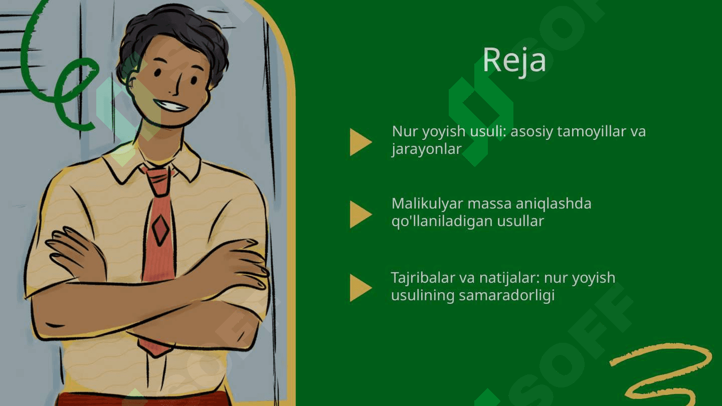 Malikulyar massani nur yoyish usuli yordamida aniqlash 2