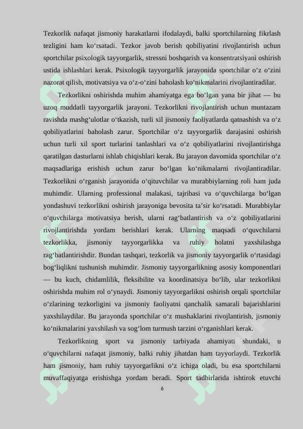 5-sinflarda tezkorlikni sifatini tarbiyalash 6