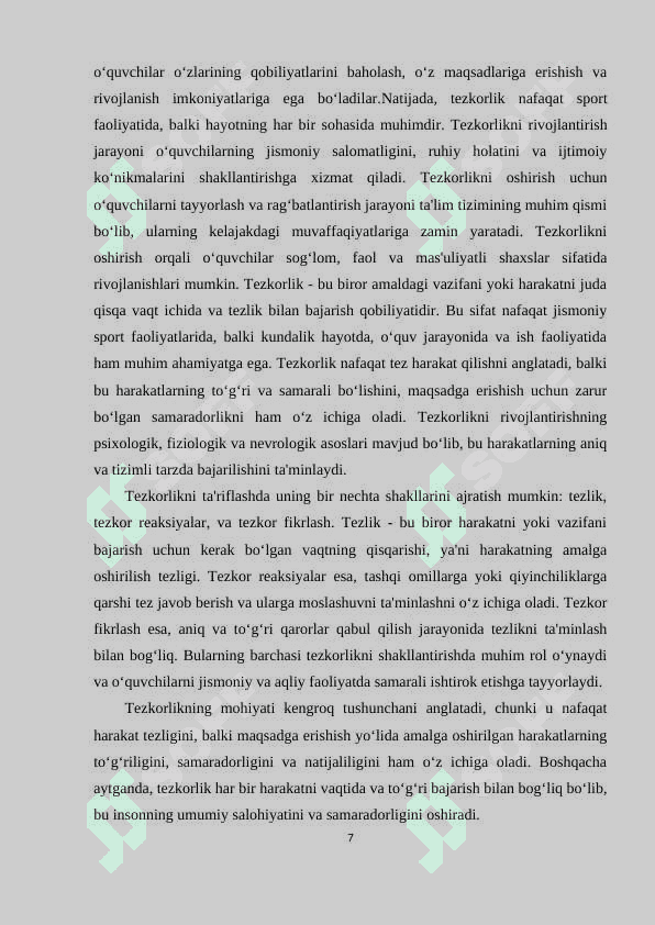 5-sinflarda tezkorlikni sifatini tarbiyalash 7