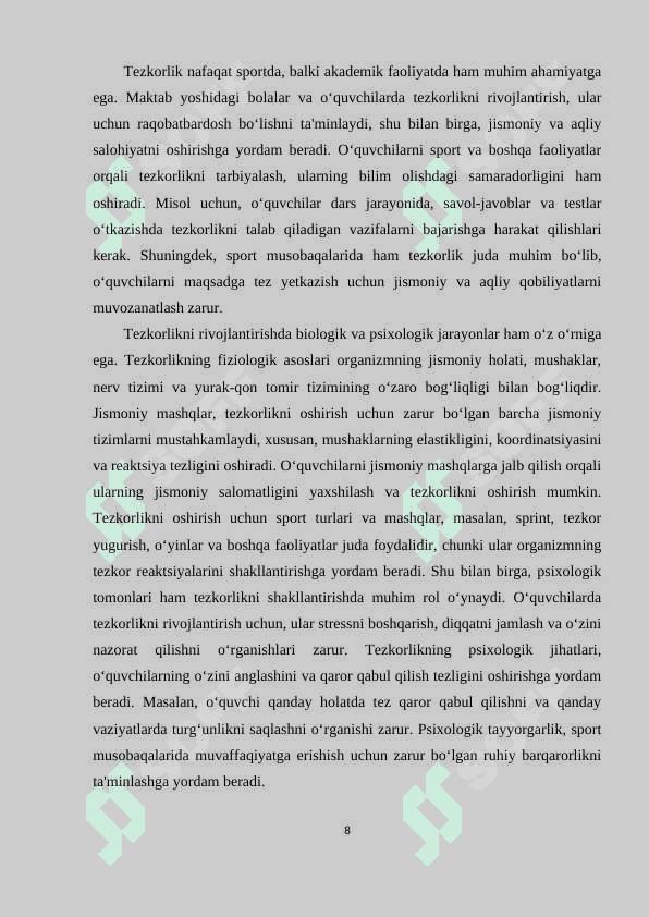 5-sinflarda tezkorlikni sifatini tarbiyalash 8