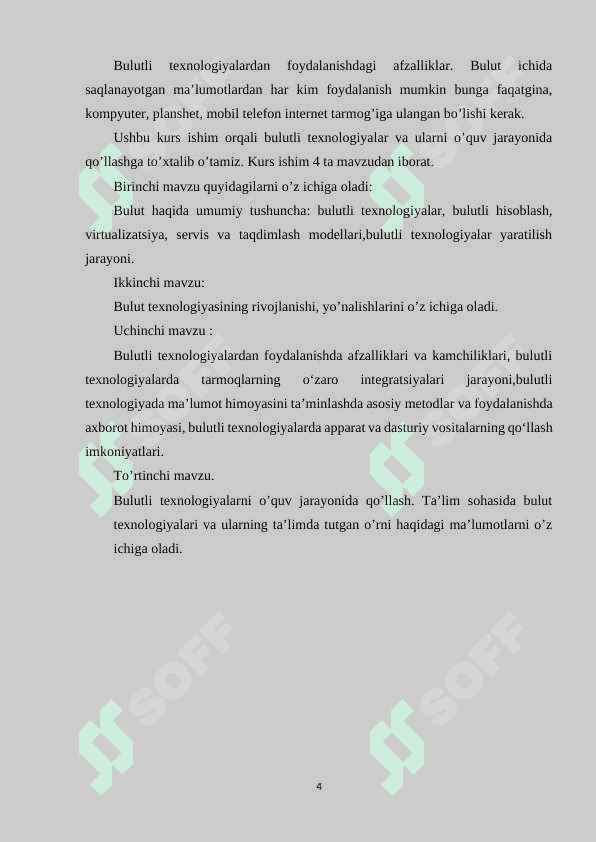 Bulutli texnologiyalar va ularni o’quv jarayonida qo’llash 4