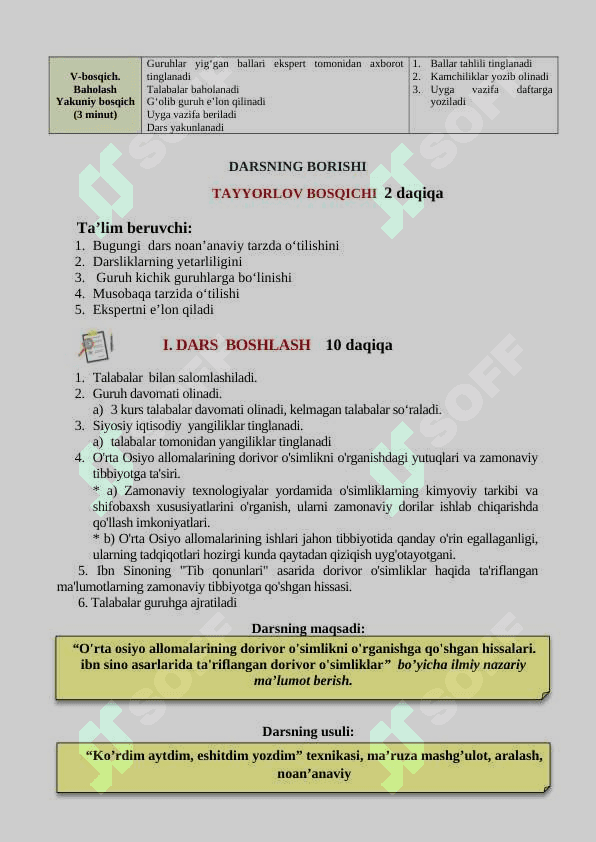 O'RTA OSIYO ALLOMALARINING DORIVOR O'SIMLIKNI O'RGANISHGA QO'SHGAN HISSALARI. IBN SINO ASARLARIDA TA'RIFLANGAN DORIVOR O'SIMLIKLAR 3