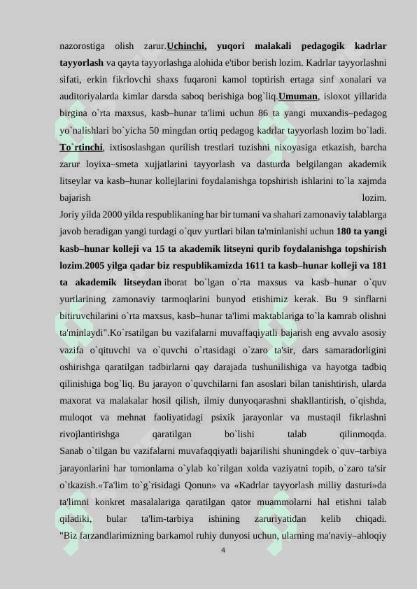 O‘QUV JARAYONINI TASHKIL QILISH TEXNOLOGIYASI 4