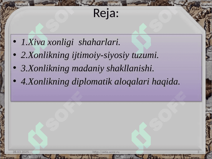 XIVA XONLIGIDA DIPLOMATIK ALOQALAR. 2