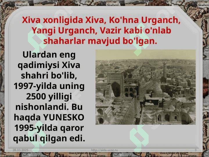 XIVA XONLIGIDA DIPLOMATIK ALOQALAR. 3