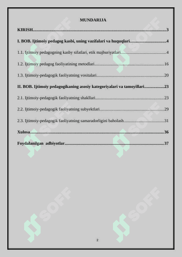 IJTIMOIY  PEDAGOG   KASBIY   FAOLIYATINING O‘ZIGA  XOSLIGI 2