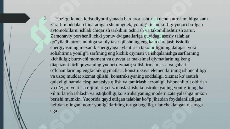 Motor yoqilgʻilarining guruh tarkibini element analizi 2