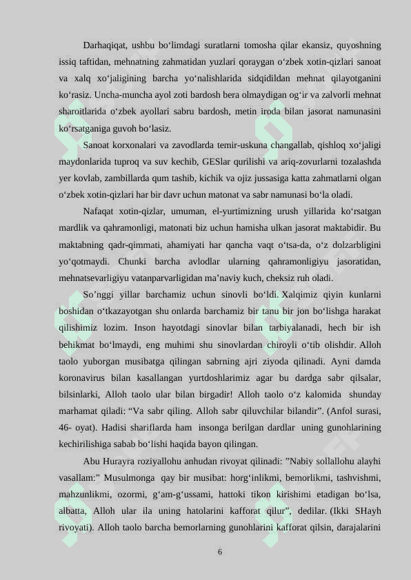 O'ZBEK XALQINING FRONTAGI VA FRONT ORTIDAGI MATONATI 6