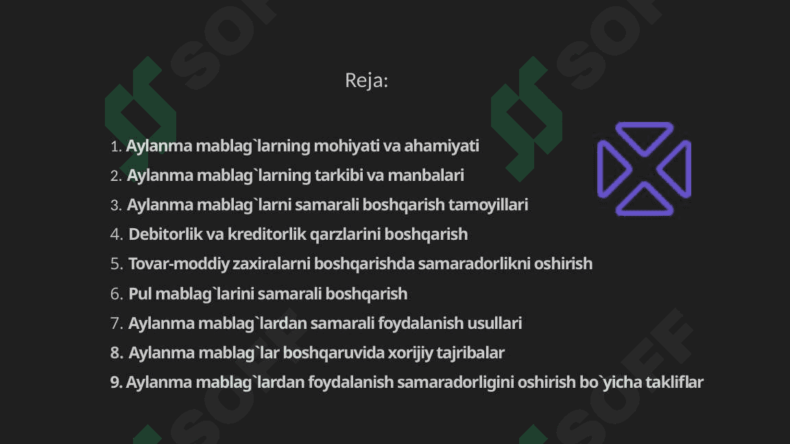 Sanoat korxonalari aylanma mablag`lardan samarali foydalanish yo`llari 2
