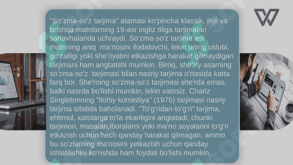 So'zma-so'z tarjima. Metaforalar tarjimasi 3