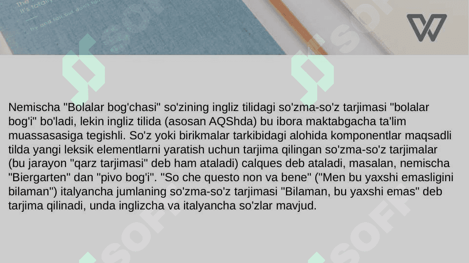 So'zma-so'z tarjima. Metaforalar tarjimasi 4