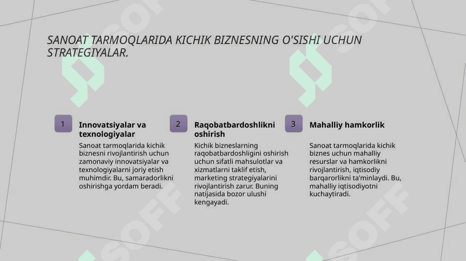 Sanoat tarmoglarida kichik biznesni rivojlantirish istiqbollari 8