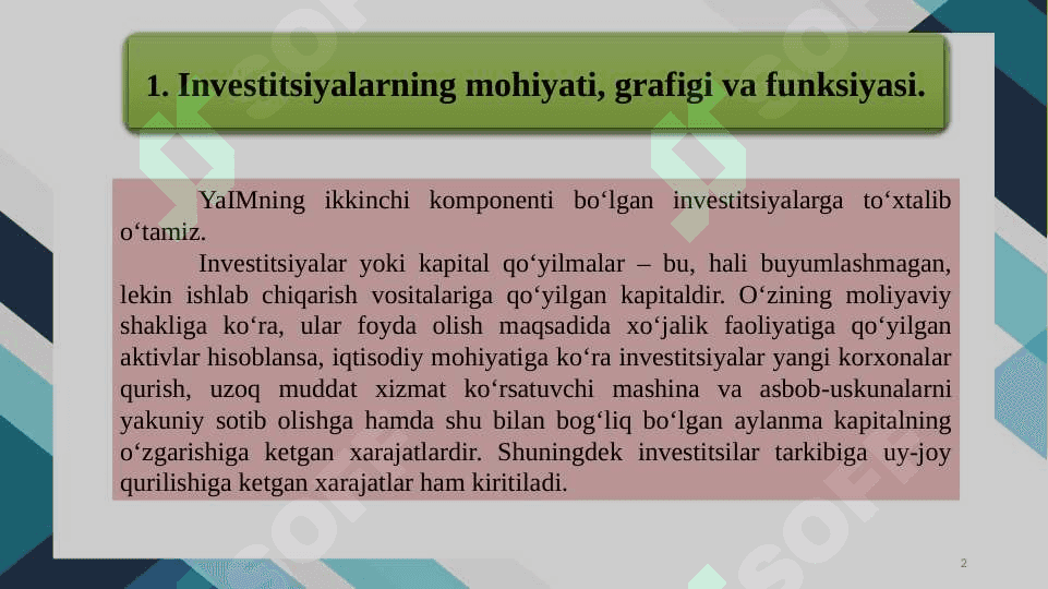 ISTE’MOL, JAMG‘ARISH VA INVESTITSIYA FUNKSIYALARI 2