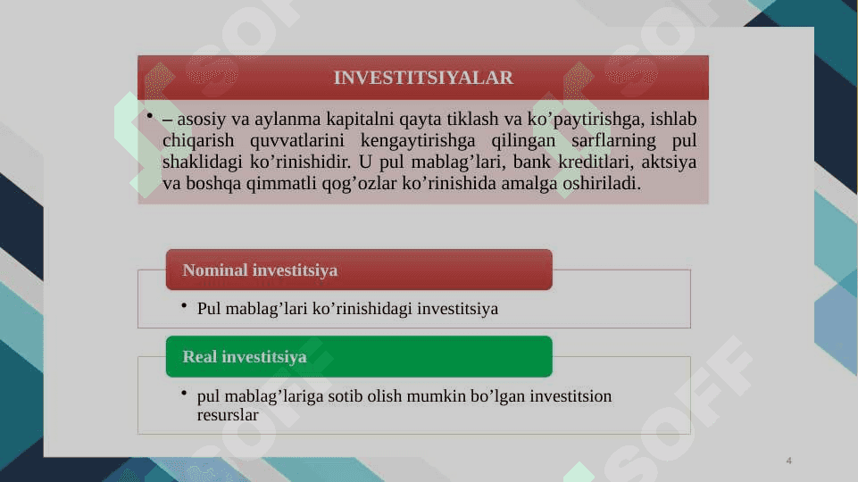 ISTE’MOL, JAMG‘ARISH VA INVESTITSIYA FUNKSIYALARI 4