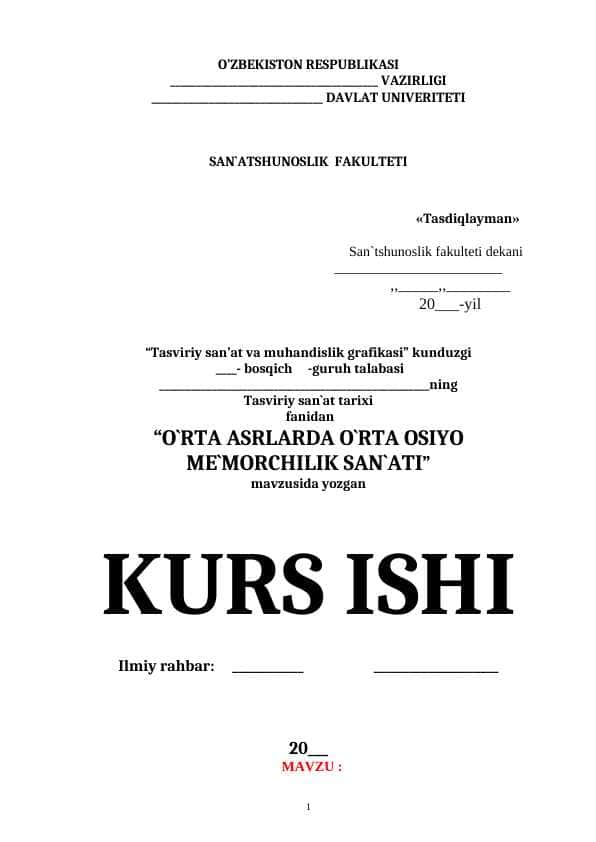 O`rta asrlarda O`rta Osiyo me`morchilik  san`ati 1